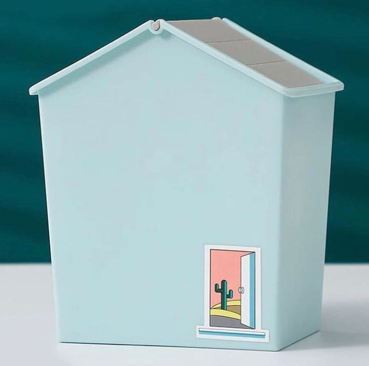House Style Trash Can, Wastebasket Garbage Container With Swing Lid, Cute Plastic Recycle Small Stacked Trash Can, Mini Rolling Cover Type Bathroom Trash Bin, House Style Plastic Desktop Flip Trash Can House Style Trash Can, Wastebasket Garbage Container With Swing Lid, Cute Plastic Recycle Small Stacked Trash Can, Mini Rolling Cover Type Bathroom Trash Bin, House Style Plastic Desktop Flip Trash Can